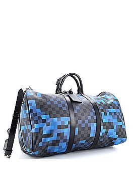Louis Vuitton Keepall Bandouliere Bag Limited Edition Damier Graphite Pixel 50 (view 2)