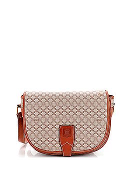 Céline Vintage Saddle Flap Shoulder Bag Macadam Coated Canvas Small (view 1)