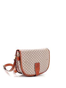 Céline Vintage Saddle Flap Shoulder Bag Macadam Coated Canvas Small (view 2)