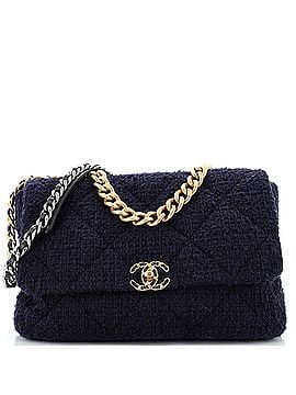 Chanel 19 Flap Bag Quilted Tweed Maxi (view 1)