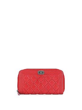 Chanel Boy Zip Around Wallet Quilted Caviar Long (view 1)