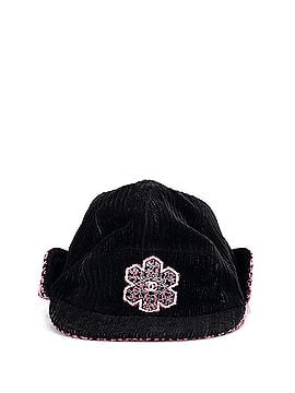 Chanel Coco Neige Trapper Cap Embroidered Corduroy with Tweed (view 1)