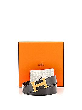 Hermès Constance Martelee H Reversible Belt Leather with Hammered Hardware Medium (view 2)