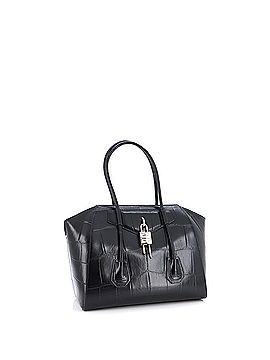 Givenchy Antigona Lock Long Handle Bag Crocodile Embossed Leather Medium (view 2)