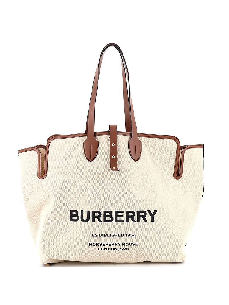 Burberry 100% Canvas Tan Soft Belt Bag Canvas with Leather Large One ...