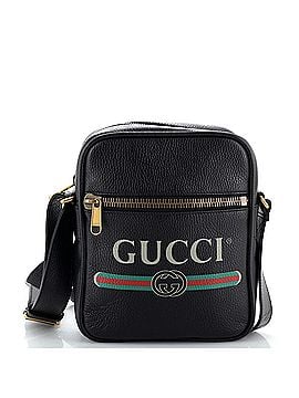 Gucci Logo Zip Messenger Bag Printed Leather Small (view 1)