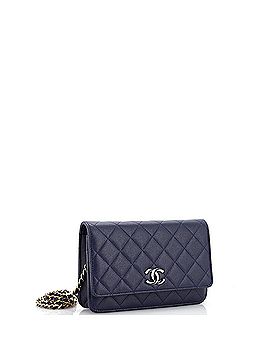 Chanel Twisted Crystals CC Wallet on Chain Quilted Caviar (view 2)