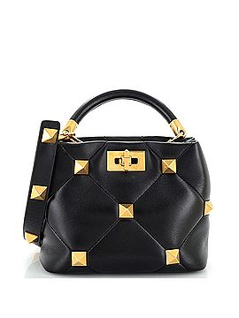 Valentino Garavani Roman Stud Top Handle Bag Quilted Leather Small (view 1)