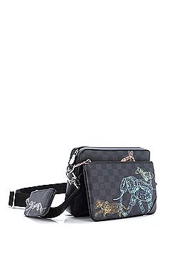 Louis Vuitton Trio Messenger Bag Limited Edition Wild Animals Damier Graphite (view 2)