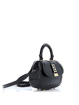 Versace Greca Goddess Top Handle Bag Crocodile Embossed Leather Mini (view 2)