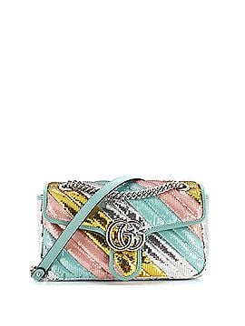 Gucci GG Marmont Flap Bag Diagonal Quilted Sequins Small (view 1)