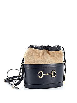 Gucci Horsebit 1955 Bucket Crossbody Bag Leather and Canvas Small (view 2)