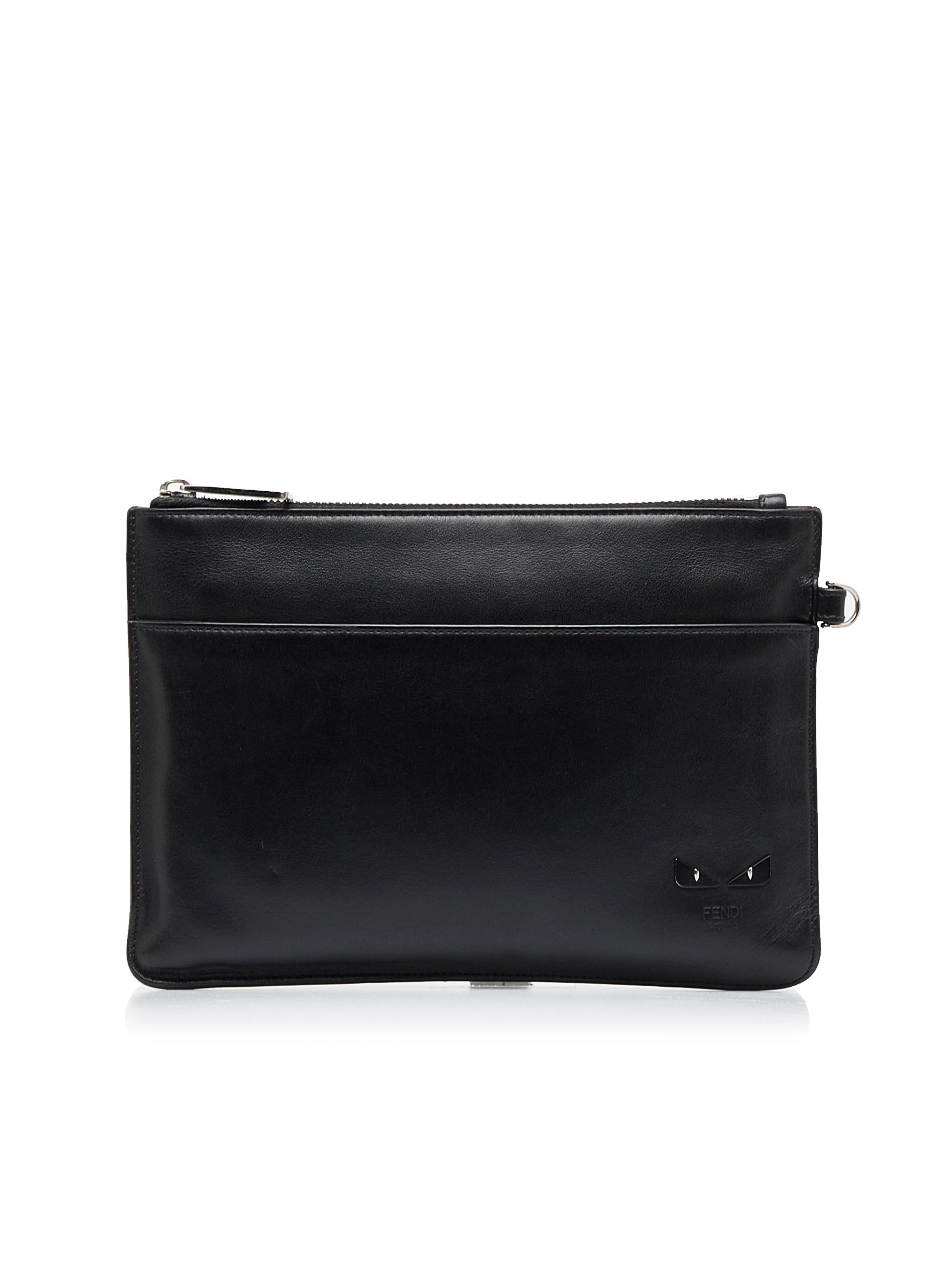 Fendi 100% Leather Black Monster Clutch One Size - 66% off | thredUP