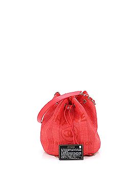 Chanel Deauville Drawstring Bucket Bag Striped Mixed Fibers Medium (view 2)