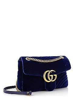 Gucci GG Marmont Flap Bag Matelasse Velvet Medium (view 2)