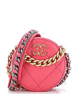 Chanel 19 Round Clutch with Chain Quilted Leather (view 1)