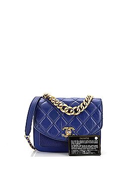 Chanel Chain Handle Flap Bag Quilted Calfskin with Caviar Mini (view 2)