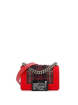 Chanel Paris-Edinburgh Boy Flap Bag Quilted Tweed with Velvet Small (view 2)