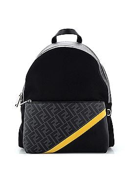 Fendi Front Pocket Backpack Nylon with Zucca Coated Canvas and Leather (view 1)