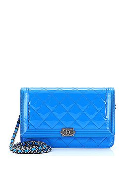 Chanel Boy Wallet on Chain Quilted Patent (view 1)