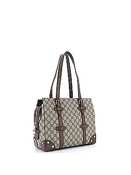 Gucci Buckle Travel Tote GG Coated Canvas with Leather Medium (view 2)