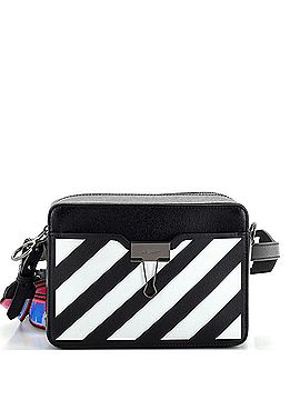OFF-WHITE Binder Clip Camera Crossbody Bag Striped Leather Small (view 1)