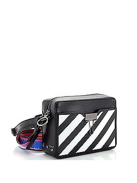 OFF-WHITE Binder Clip Camera Crossbody Bag Striped Leather Small (view 2)