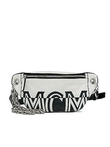 White mcm hot sale fanny pack