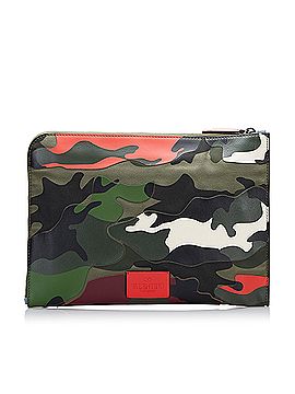 Valentino Camouflage Canvas and Leather Clutch Bag (view 2)