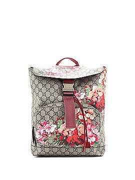 Gucci Buckle Backpack Blooms Print GG Coated Canvas Medium (view 1)