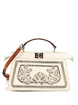 Fendi Peekaboo ISeeU Bag Floral Ajour Embroidered Canvas East West (view 1)