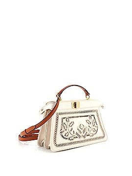 Fendi Peekaboo ISeeU Bag Floral Ajour Embroidered Canvas East West (view 2)