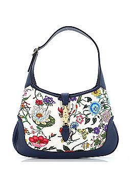 Gucci Jackie Hobo Flora Canvas with Leather Medium (view 1)