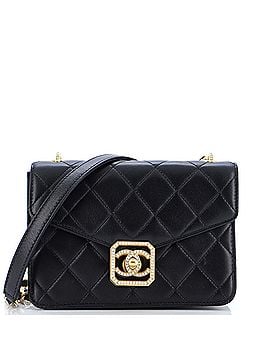 Chanel Crystal Geometric Frame CC Flap Bag Quilted Lambskin with Crystal Detail Small (view 1)