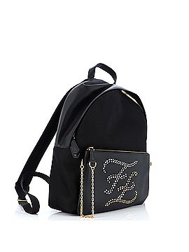 Fendi Karligraphy Backpack Nylon with Studded Leather Large (view 2)