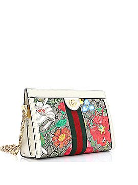 Gucci Ophidia Chain Shoulder Bag Flora GG Coated Canvas Small (view 2)
