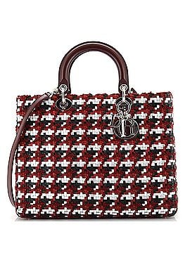 Christian Dior Lady Dior Bag Woven Leather with Tweed Large (view 1)