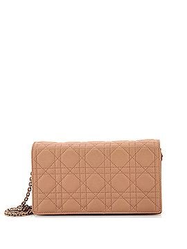 Christian Dior Ultra Matte Lady Dior Wallet on Chain Pouch Cannage Quilt Calfskin Long (view 1)