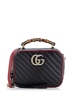 Gucci Marmont Torchon Bamboo Camera Bag Diagonal Quilted Leather Small (view 1)