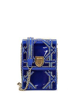 Christian Dior Diorama Vertical Clutch on Chain Studded Patent (view 1)