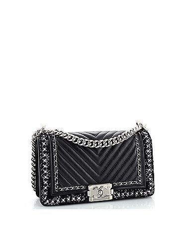 Chanel chevron boy online bag