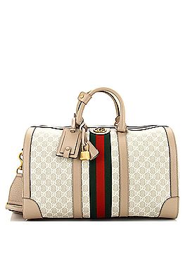 Gucci Savoy Web Convertible Duffle Bag GG Coated Canvas Small (view 1)