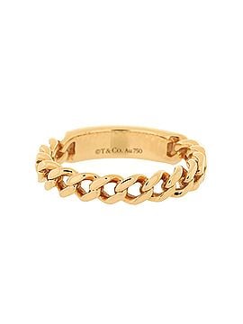 Tiffany & Co. Micro Link ID Chain Ring 18K Rose Gold with Diamonds (view 2)