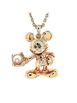 Chopard Happy Diamond Mickey Mouse Pendant Necklace 18K Rose Gold with Floating Diamond (view 1)