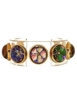 Chanel Domed Flowers Cuff Bracelet Resin with Metal (view 1)