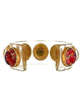 Chanel Domed Flowers Cuff Bracelet Resin with Metal (view 2)