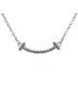 Tiffany & Co. 100% 18k White Gold White T Smile Pendant Necklace 18K White Gold with Blue Topaz Mini One Size - photo 1
