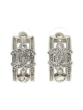 Chanel CC Huggie Earrings Metal with Crystals (view 1)