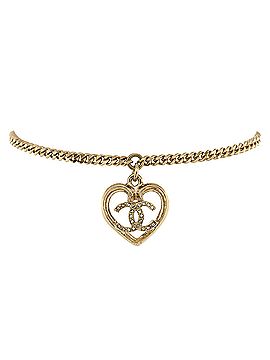 Chanel CC Heart Charm Bracelet Metal with Crystals (view 1)