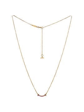 Tiffany & Co. T Smile Pendant Necklace 18K Rose Gold with Pink Sapphires Mini (view 2)